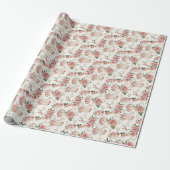 Roze  Pony Flower Floral Pattern Cadeaupapier (Uitgerold)
