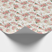 Roze  Pony Flower Floral Pattern Cadeaupapier (Hoek)