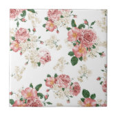 Roze  Pony Flower Floral Pattern Tegeltje (Voorkant)