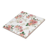 Roze Pony Flower Floral Pattern Tegeltje (Zijkant)