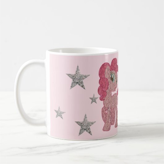 roze Pony gepersonaliseerd Koffiemok (Links)
