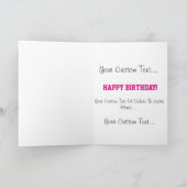 Roze Pony gepersonaliseerde verjaardag Kaart voor (Binnen)