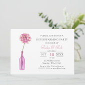 Roze pony Glass Fles Vase Housewarming Kaart (Staand voorkant)