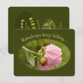 Roze pony glittering raindrops Birthday Card Kaart (Voorkant / Achterkant)