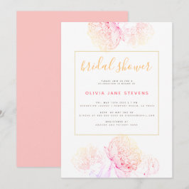 Roze pony Gold Elegant modern Vrijgezellenfeest Kaart