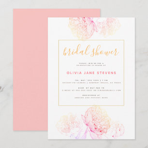 Roze pony Gold Elegant modern Vrijgezellenfeest Kaart