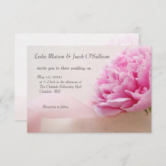 Roze pony met lint kaart (Voorkant / Achterkant)