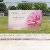 Roze pony met lintbanner spandoek (Insitu)