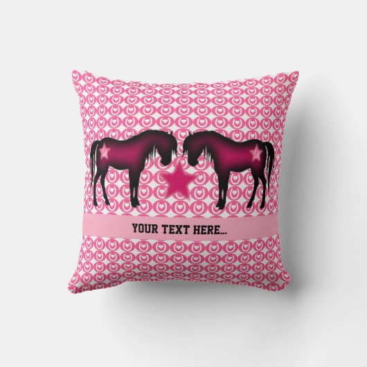 Roze Pony op maat Kussen (Achterkant)