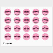 Roze Pony op maat Ronde Sticker (Vel)