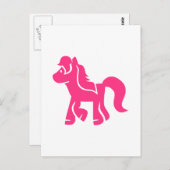 Roze pony paard briefkaart (Voorkant / Achterkant)