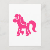 Roze pony paard briefkaart (Voorkant)
