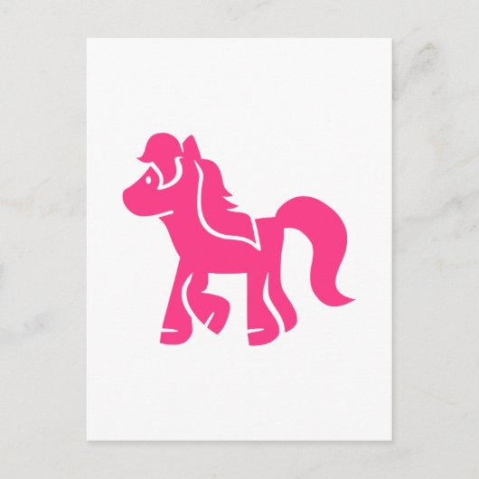 Roze pony paard briefkaart (Voorkant)