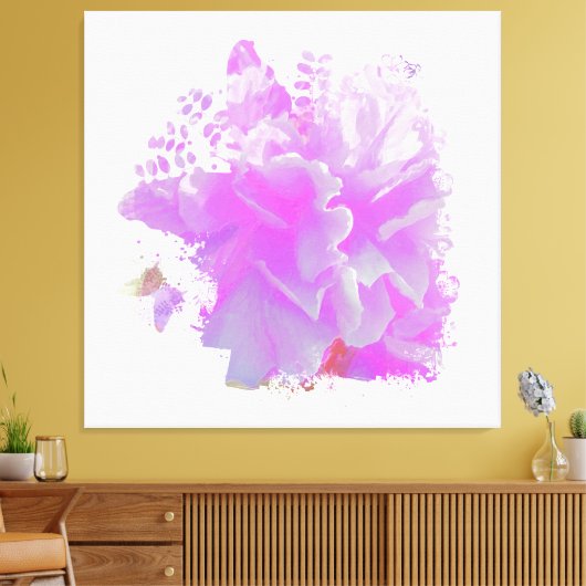 *~* Roze pony Painting Art Butterfly AR3 Canvas Afdruk (Insitu (Woonkamer))