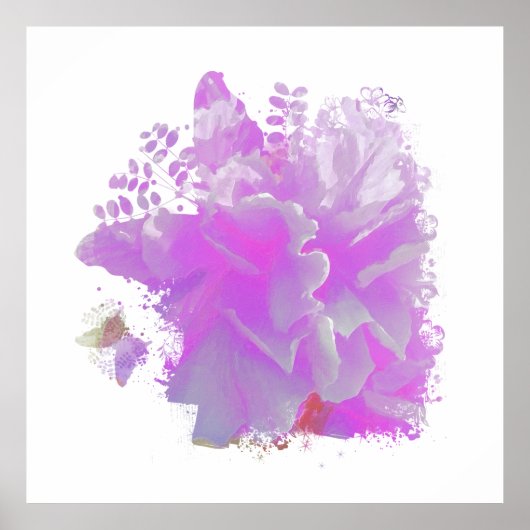 *~* Roze pony Painting Art Butterfly AR3 Poster (Voorkant)