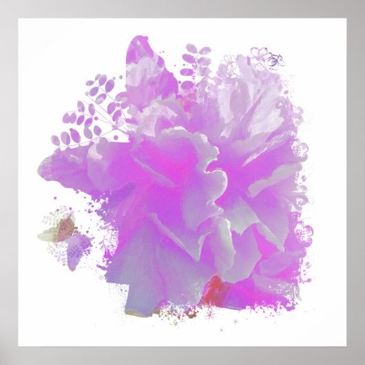 *~* Roze pony Painting Art Butterfly AR3 Poster (Voorkant)