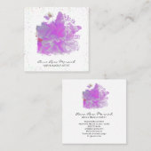 *~* Roze pony Painting Art Butterfly AR3 Vierkante Visitekaartje (Voorkant / Achterkant)