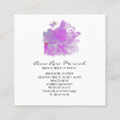 *~* Roze pony Painting Art Butterfly AR3 Vierkante Visitekaartje (Achterkant)