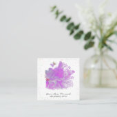 *~* Roze pony Painting Art Butterfly AR3 Vierkante Visitekaartje (Staand voorkant)