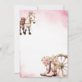 Roze Pony Party Country Western Meisje Verjaardag Kaart (Achterkant)