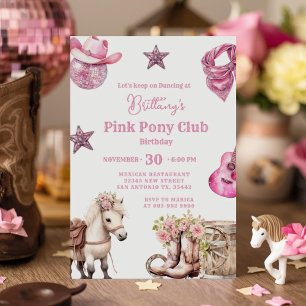 Roze Pony Party Cowgirl Verjaardag Kaart