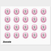Roze pony pedaal pub ronde sticker (Vel)