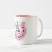 Roze Pony Pedal Pub Indy - Ik heb de Pony gereden Tweekleurige Koffiemok (Voorkant rechts)
