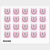 Roze Pony Pedal Pub Indy Vierkante Sticker (Vel)