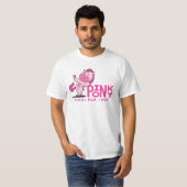 Roze Pony Pedal Pub Logo op voorzijde T-shirt (Voorkant volledig)
