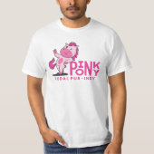 Roze Pony Pedal Pub Logo op voorzijde T-shirt (Voorkant)