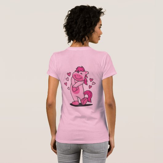 Roze Pony Pedal Pub T-shirt (Achterkant volledig)
