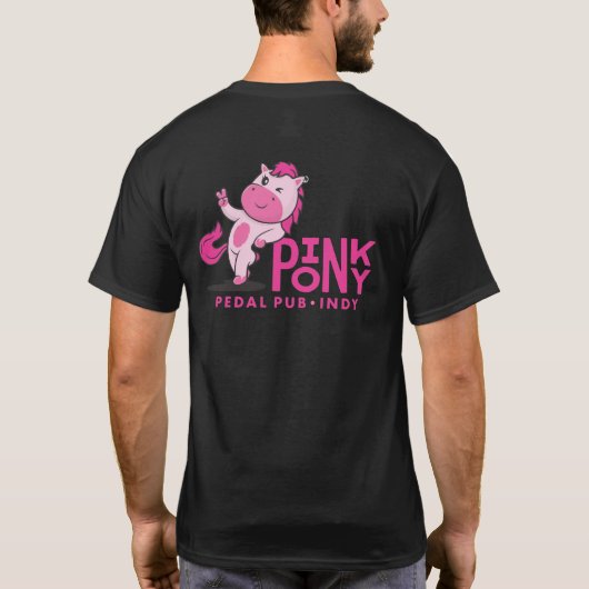 Roze Pony Pedal Pub T-shirt (Achterkant)