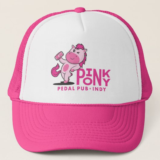 Roze Pony Pedal Pub - Trucker Pet (Voorkant)