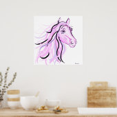 Roze Pony Poster (Keuken)
