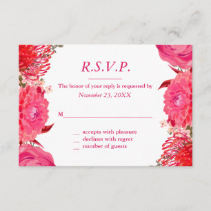 roze pony-reactiekaart RSVP kaartje