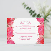  roze pony-reactiekaart RSVP kaartje (Staand voorkant)