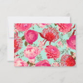  roze pony-reactiekaart RSVP kaartje (Achterkant)