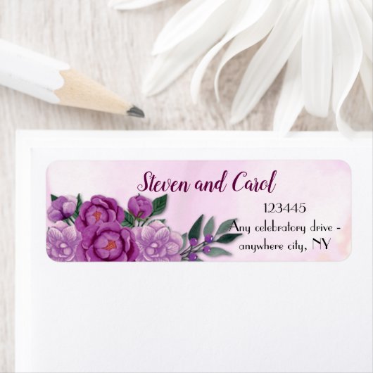 Roze pony Return Address Etiket (Insitu)