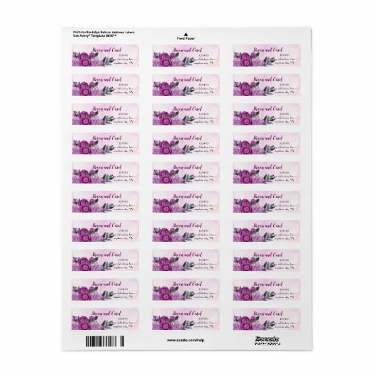 Roze pony Return Address Etiket (Full Sheet)