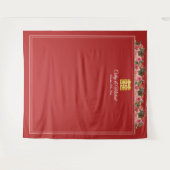 Roze pony rode moderne chinese trouwachtergrond wandkleed (Voorkant (horizontaal))