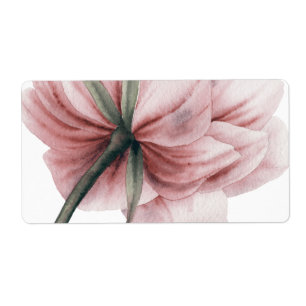 Roze pony, romantisch bloempatroon, chic, mooi, mo etiket