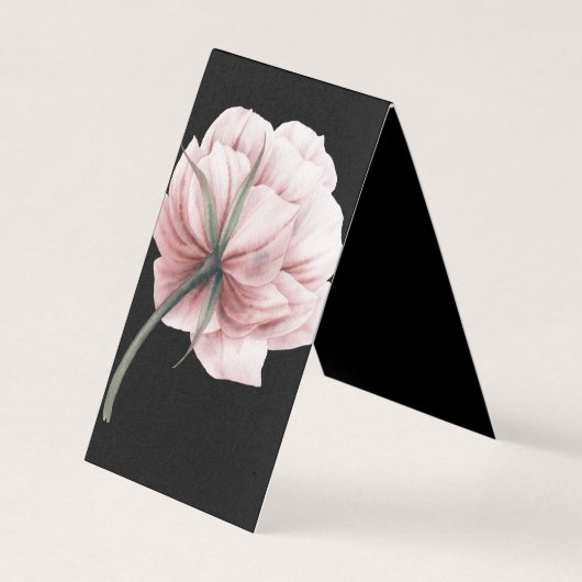 Roze pony, romantisch bloempatroon, chic, mooi visitekaartje (Voorkant)