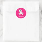 Roze Pony Ronde Sticker (Tas)