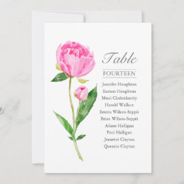 Roze pony Single Wedding Table Seating Chart | Kaart