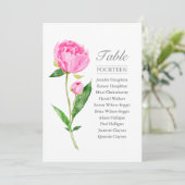 Roze pony Single Wedding Table Seating Chart | Kaart (Staand voorkant)