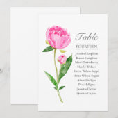 Roze pony Single Wedding Table Seating Chart | Kaart (Voorkant / Achterkant)