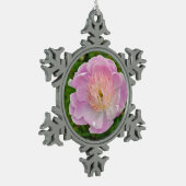Roze pony tin sneeuwvlok ornament (Links)