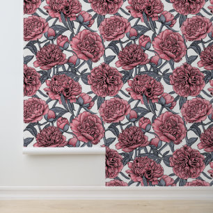 Roze pony-tuin behang