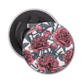 Roze pony-tuin button flesopener (Voorkant)