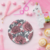 Roze pony-tuin papieren bordje (Feest)